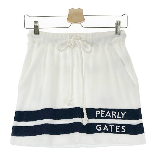 サイズ：0 PEARLY GATES パーリーゲイツ 2023年モデル スカート  ホワイト系 [240101474616] ゴルフウェア レディース ストスト PEARLY GATES パーリーゲイツ パイル地 スカート ホワイト系 0