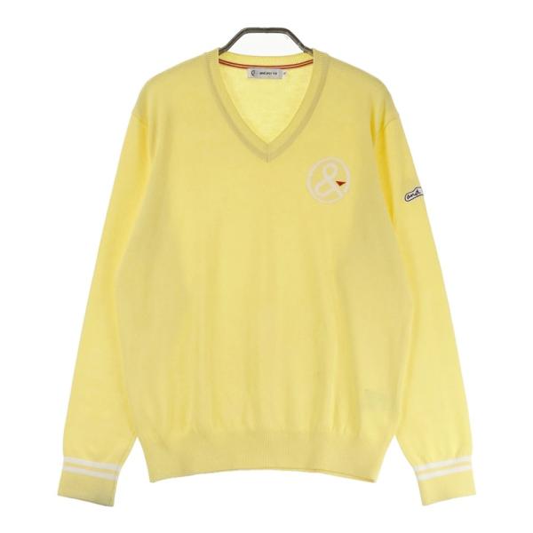 【アンパスィ】ニットセーター　LLサイズ　イエロー　メンズ　ゴルフウェア and per se AND PER SE アンパスィ ニットセーター イエロー系 M