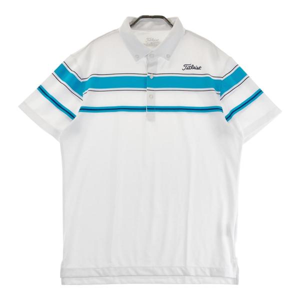 TITLEIST タイトリスト 半袖ポロシャツ ボーダー柄 ホワイト系 LL  