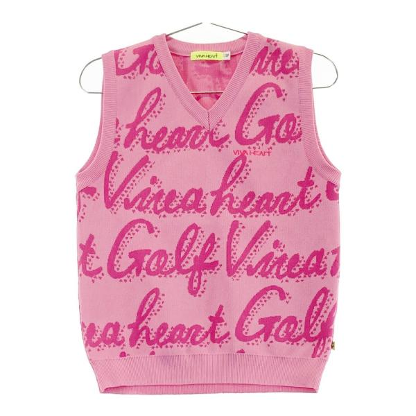 VIVA HEART（ビバハート） ニット ベスト 総柄 ピンク系 40 ゴルフ