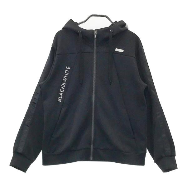 BLACK&WHITE ブラックアンドホワイト ジップパーカー ブラック系 L  