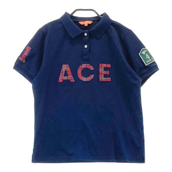BEAMS GOLF」 半袖ポロシャツ MEDIUM ネイビー レディース レディース