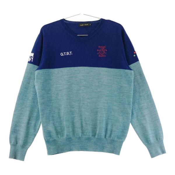 サイズ：L ROUGH&SWELL ラフアンドスウェル  ウール ニットセーター  グリーン系 [240101385507] ゴルフウェア メンズ ストスト ROUGH&SWELL ラフアンドスウェル ニットセーター グリーン系 L