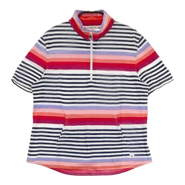 LANVIN SPORT ランバン スポール ハーフジップ 半袖Tシャツ ボーダー柄