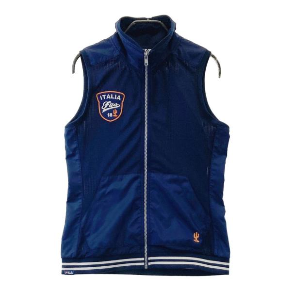 サイズ：M FILA GOLF フィラゴルフ  ジップジャケット チェック柄 ネイビー系 [240101460744] ゴルフウェア レディース ストスト FILA GOLF フィラゴルフ ジップジャケット チェック柄 ネイビー