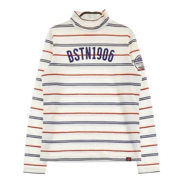 サイズ：1 NEW BALANCE GOLF ニューバランス  ハイネック長袖Tシャツ ボーダー柄 ホワイト系 [240101420998] ゴルフウェア レディース ストスト New Balance NEW BALANCE ニューバランス ハイネック 長袖T