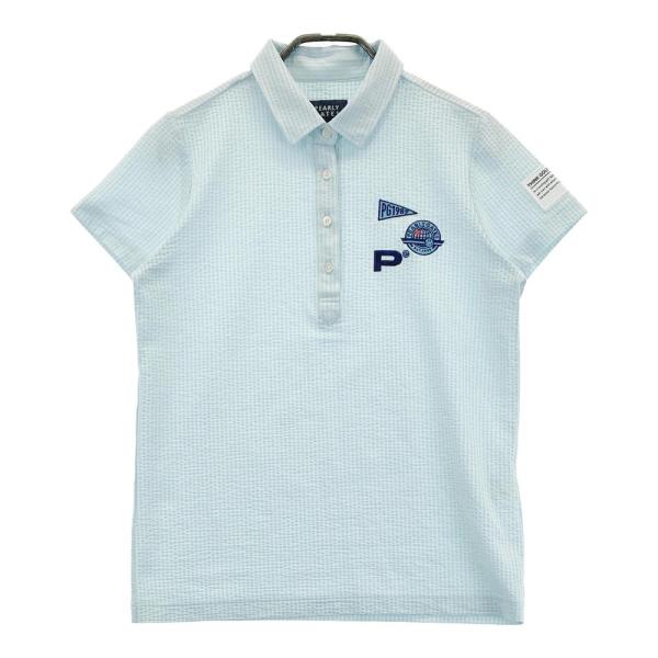 PEARLY GATES コットンシアサッカー　半袖シャツ　ロゴ　刺繍 PEARLY GATES コットンシアサッカー 半袖シャツ ロゴ 刺繍