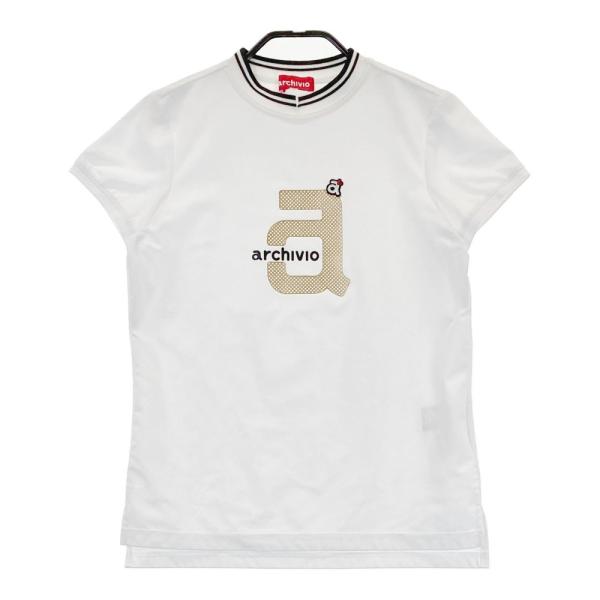 サイズ：36 ARCHIVIO アルチビオ A659428 ハイネック 半袖Tシャツ 総柄 ホワイト系 [240001195276] ゴルフウェア レディース ストスト ARCHIVIO アルチビオ 半袖Tシャツ ホワイト系 36 ゴルフウェア