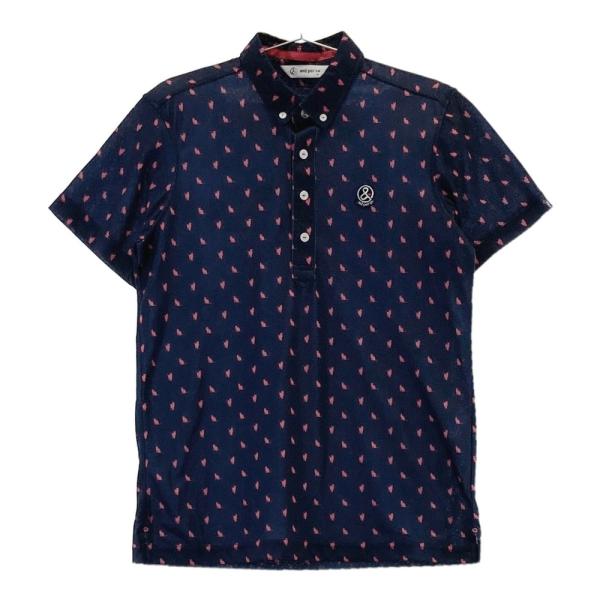 公式・アウトレット】総柄プリント半袖モックネックシャツ