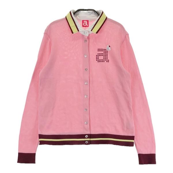 中古 レディース アルチビオ archivio カーディガン 38(M) ピンク×白