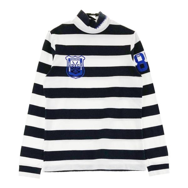 PEARLY GATES パーリーゲイツ  ハイネック長袖 Tシャツ ボーダー柄 ブラック系 0 ゴルフウェア レディース