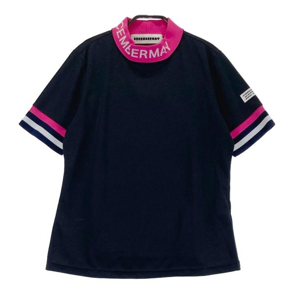 サイズ：M DECEMBERMAY ディセンバーメイ  モックネック 半袖Tシャツ  ブラック系 [240101473792] ゴルフウェア レディース ストスト サイズ：M DECEMBERMAY ディセンバーメイ モックネック 半袖T