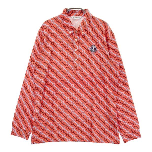 and per se（アンパスィ） 長袖ポロシャツ ボタンダウン カギ 総柄