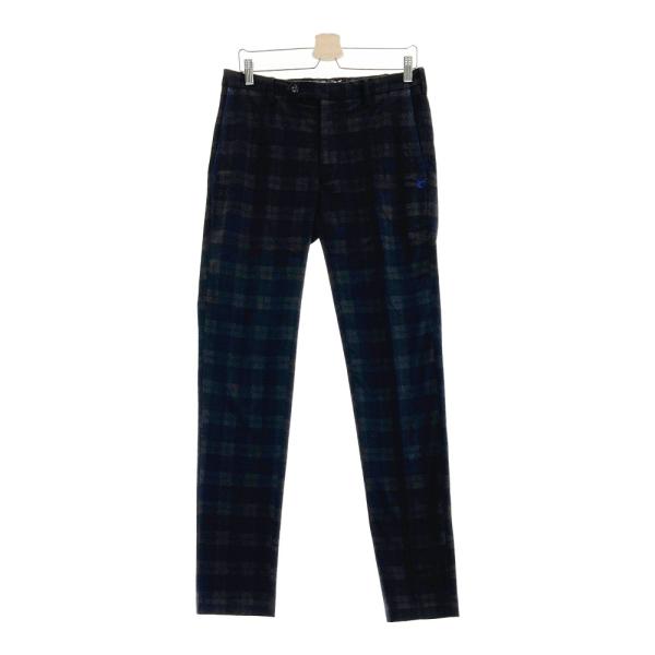【美品】ZOY　メンズ　ストレッチ ゴルフパンツ　82　チェック柄 ZOY ゾーイ ストレッチパンツ チェック柄 ネイビー系 82 ゴルフ