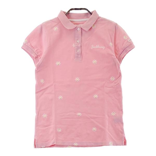 Jack Bunny!!（ジャックバニー） JACK BUNNY 半袖ポロシャツ 花 刺繍総