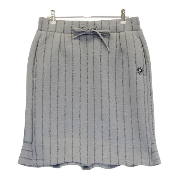 サイズ：2 PEARLY GATES パーリーゲイツ 2023年モデル ; ダンボールニット スカート ストライプ柄 グレー系 [240101357637] ゴルフウェア レディース ストスト PEARLY GATES パーリーゲイツ 2023年モデル ; ダンボールニット