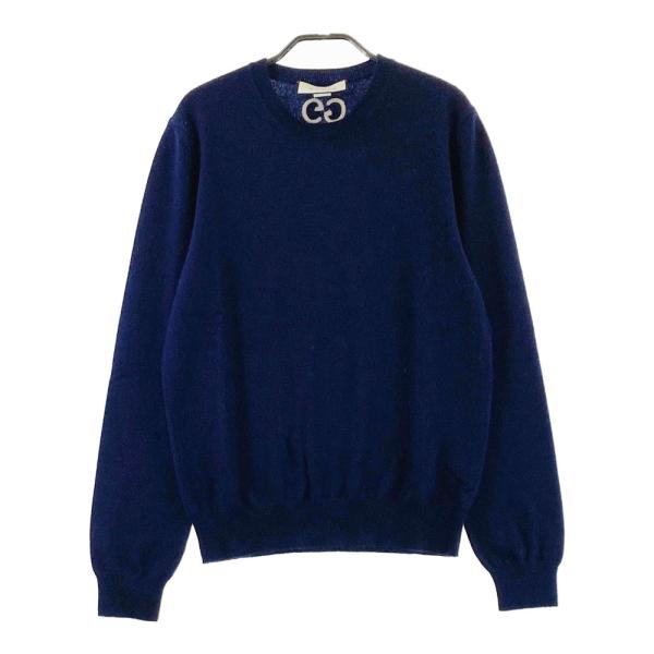 春先　GUCCI グッチのセーター紺色　値引き　ゴルフシャツ GUCCI（グッチ） 597736 ニット セーター カシミヤ ネイビー系 M