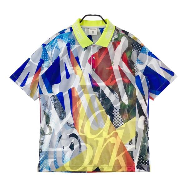 MARK&LONA マークアンドロナ 半袖ポロシャツ 総柄 グレー系 50 MARK&LONA マークアンドロナ 半袖ポロシャツ 総柄 グレー系 50