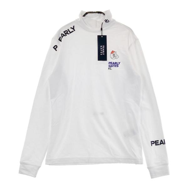 サイズ：1 PEARLY GATES パーリーゲイツ 2024年モデル ハイネック 長袖Tシャツ  ホワイト系 [240101369093] ゴルフウェア レディース ストスト 新品】PEARLY GATES パーリーゲイツ 2024年モデル ハイネック
