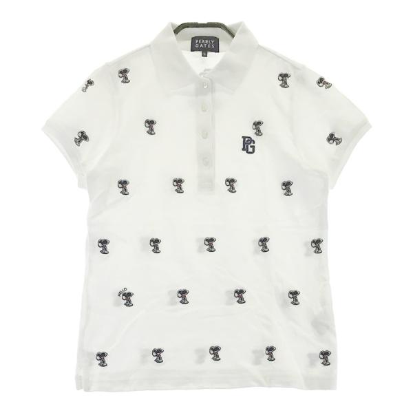 【美品】PEARLY GATES ×PEANUTS長袖ポロ スヌーピー 総柄 0 PEARLY GATES パーリーゲイツ ×PEANUTS 半袖ポロシャツ