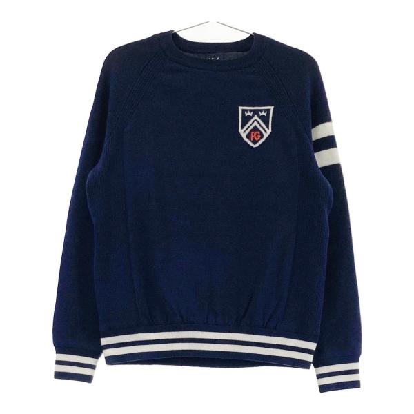 サイズ：4 PEARLY GATES パーリーゲイツ  裏地付 ニットセーター  ネイビー系 [240101459025] ゴルフウェア メンズ ストスト PEARLY GATES パーリーゲイツ 裏地付 ニットセーター ネイビー系