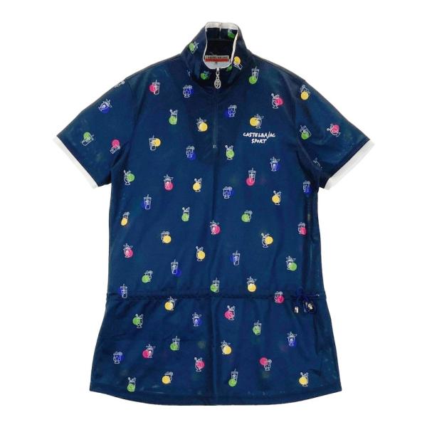 CASTELBAJAC（カステルバジャック） ハーフジップ半袖Tシャツ 総柄