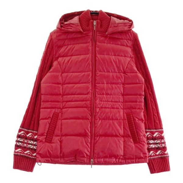 23区 SPORT スポーツ 2WAY ダウンジャケット ニット切替 レッド系 2