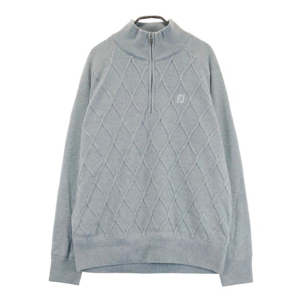 FOOT JOY フットジョイ 裏地付 ハーフジップ ニットセーター グレー系