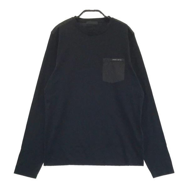 ぷ⭕️お値下けしました⭕️PRADA ブラック 長袖Tシャツ PRADA（プラダ） SJN262 長袖Tシャツ ナイロンポケット ブラック系 S