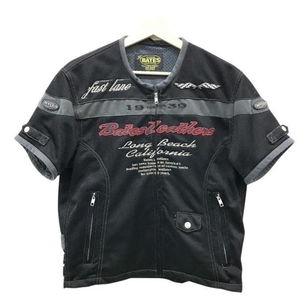 BATES ベイツ 半袖メッシュ バイクジャケット 両面刺繍ロゴ L BATES ベイツ 半袖メッシュ バイクジャケット 両面刺繍ロゴ L