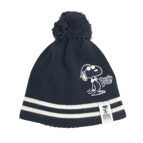 PEARLY GATES パーリーゲイツ ×PEANUTS ボンボン付 ニット帽