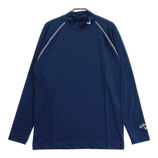 サイズ：LL CALLAWAY キャロウェイ  ハイネック 長袖 インナーTシャツ  ネイビー系 [240101395181] ゴルフウェア メンズ ストスト 新品】CALLAWAY キャロウェイ ハイネック 長袖 インナーTシャツ