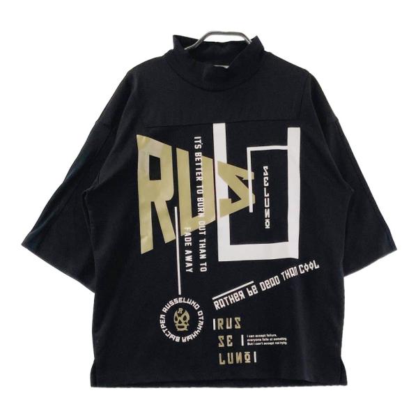RUSSELUNO ラッセルノ ハイネック 半袖Tシャツ ブラック系 4 RUSSELUNO ラッセルノ ハイネック 半袖Tシャツ ブラック系 4