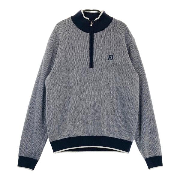FootJoy フットジョイ ハーフジップニットジャケット 裏地付き ウール混 FOOT JOY フットジョイ ハーフジップ ニットセーター 裏地付 ネイビー