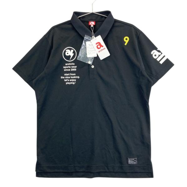 新品】ARCHIVIO アルチビオ 半袖ポロシャツ ブラック系 50 新品】ARCHIVIO アルチビオ 半袖ポロシャツ ブラック系 50