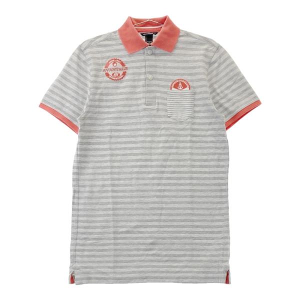 ZOY グレーボーダー レディースゴルフウェア WOMEN Premium Cotton ボーダー 長袖セーター グレー