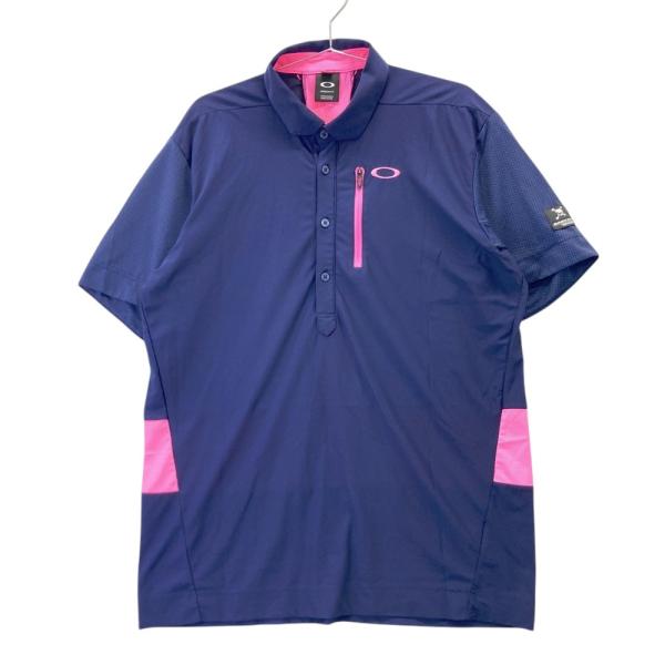 オークリー ゴルフ スポーツウェア ポロシャツ ネイビー 総柄 Mサイズ オークリー ゴルフ スポーツウェア ポロシャツ ネイビー 総柄 M