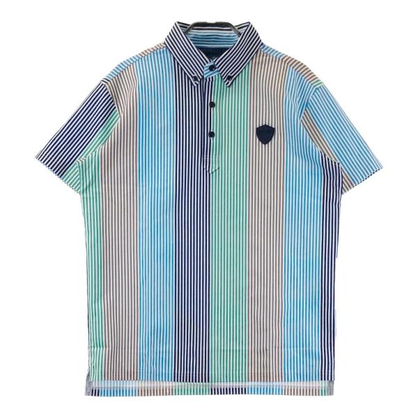 サイズ：L 23区GOLF ニジュウサンクゴルフ  半袖ポロシャツ ボタンダウン COTE DAZUR 総柄 ホワイト系 [240101493003] ゴルフウェア メンズ ストスト 23区GOLF ニジュウサンクゴルフ 半袖ポロシャツ ボタンダウン