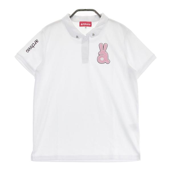 【美品】アルチビオ archivio ゴルフウェア ポロシャツ スポーツ 38 archivio（アルチビオ） 半袖ポロシャツ ホワイト系 38 ゴルフウェア