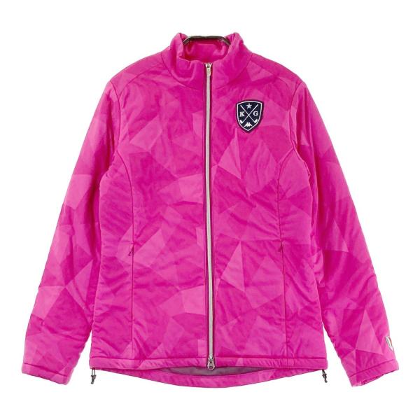サイズ：L KAPPA GOLF カッパゴルフ  中綿ブルゾン ジャケット 総柄 ピンク系 [240101412565] ゴルフウェア レディース ストスト KAPPA GOLF カッパゴルフ 中綿ジャケット 総柄 ピンク系 M