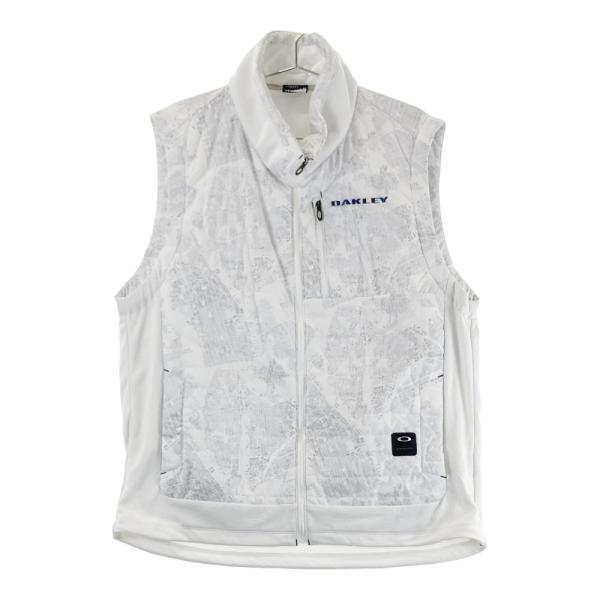 OAKLEY オークリー 中綿切替 ジップベスト 総柄 ホワイト系 XL ゴルフ