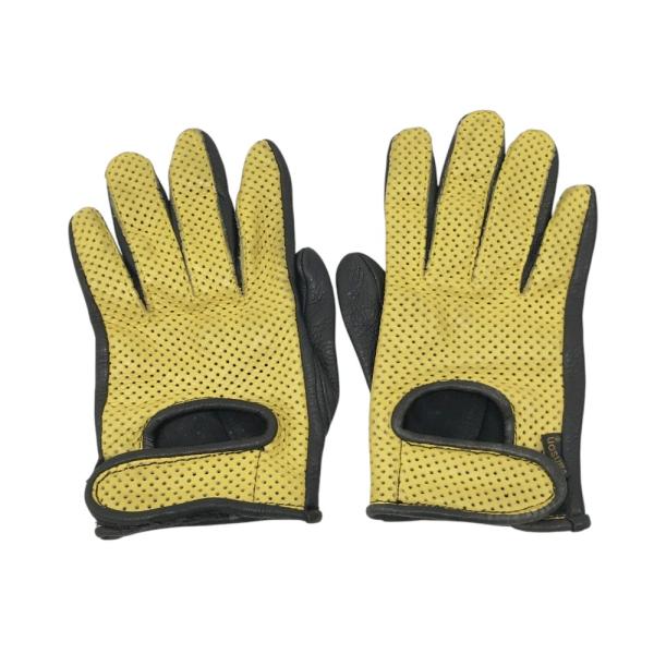 VANSON バンソン パンチング レザーグローブ イエロー系 S VANSON バンソン パンチング レザーグローブ イエロー系 S