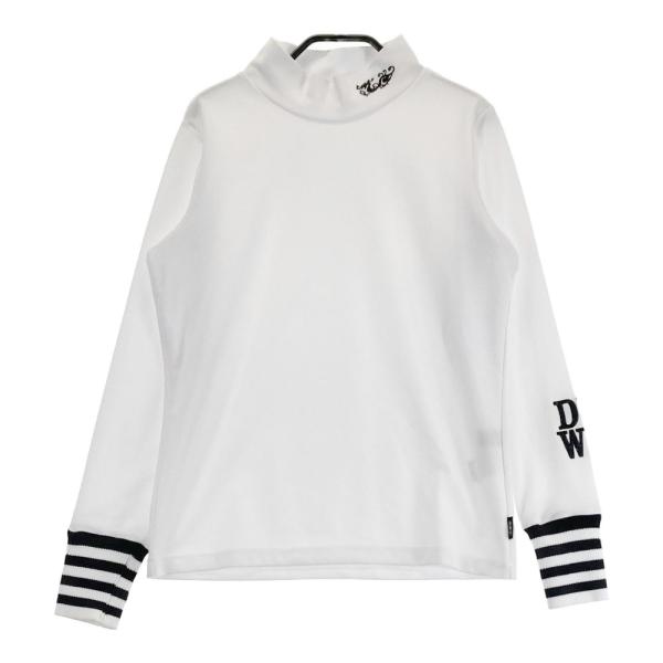 サイズ：2 DANCE WITH DRAGON ダンスウィズドラゴン  長袖ハイネックTシャツ  ホワイト系 [240101443305] ゴルフウェア レディース ストスト DANCE WITH DRAGON ダンスウィズドラゴン 長袖ハイネックTシャツ