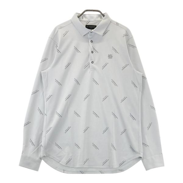 サイズ：L ST ANDREWS セントアンドリュース  長袖ポロシャツ 総柄 グレー系 [240101415825] ゴルフウェア メンズ ストスト St ANDREWS セントアンドリュース 長袖ポロシャツ 総柄 グレー系 L