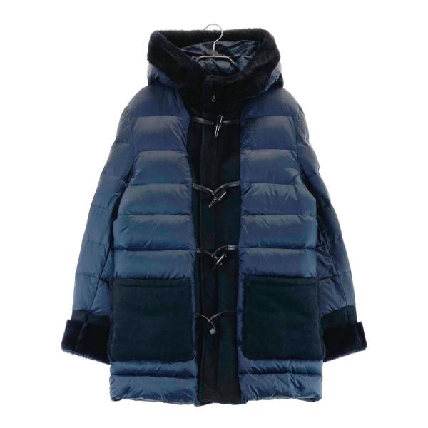 EMMETI エンメティ ムートン ダウン ダッフルコート フード付 ネイビー