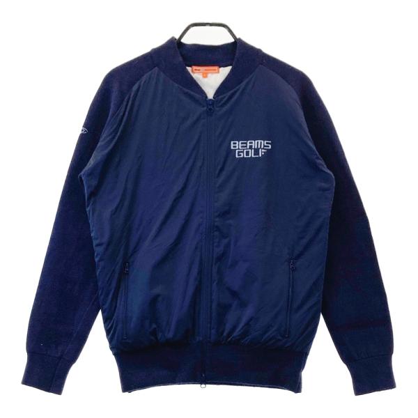 BEAMS GOLF ビームスゴルフ ニット切替 ジップジャケット ネイビー系 L
