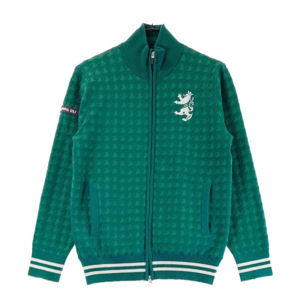 ADMIRAL アドミラル 裏地付ニット ジップジャケット 千鳥 総柄