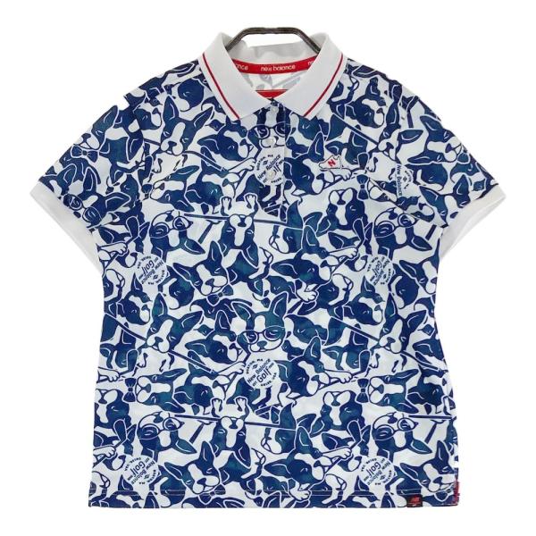 ニューバランスゴルフ ボストンテリア 総柄ポロシャツ 2 ネイビー NEW BALANCE GOLF ニューバランス 半袖ポロシャツ ボストンテリア 総柄