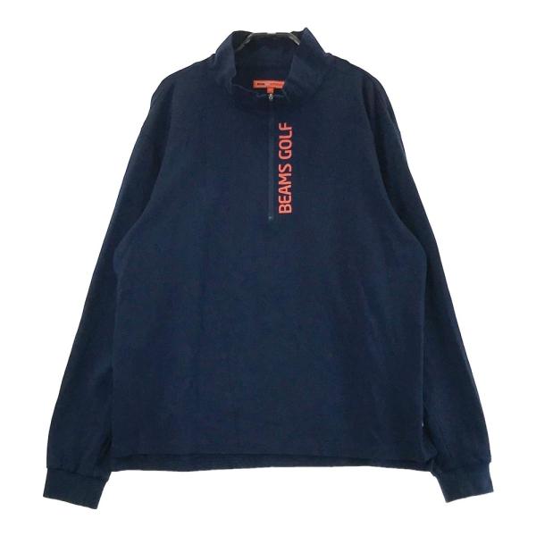 サイズ：L BEAMS GOLF ビームスゴルフ  ハーフジップ 長袖Tシャツ  ブルー系 [240101462199] ゴルフウェア メンズ ストスト サイズ：L BEAMS GOLF ビームスゴルフ ハーフジップ 長袖Tシャツ