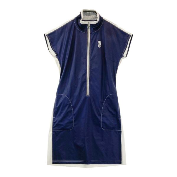【未使用品】ヒールクリーク　ゴルフウェア　ワンピース　ハーフジップ　サイズ40 HEAL CREEK ヒールクリーク ハーフジップ 半袖ワンピース ネイビー系